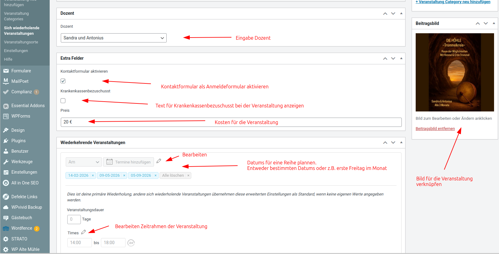 Alte Mühle Events Repeating Detail
