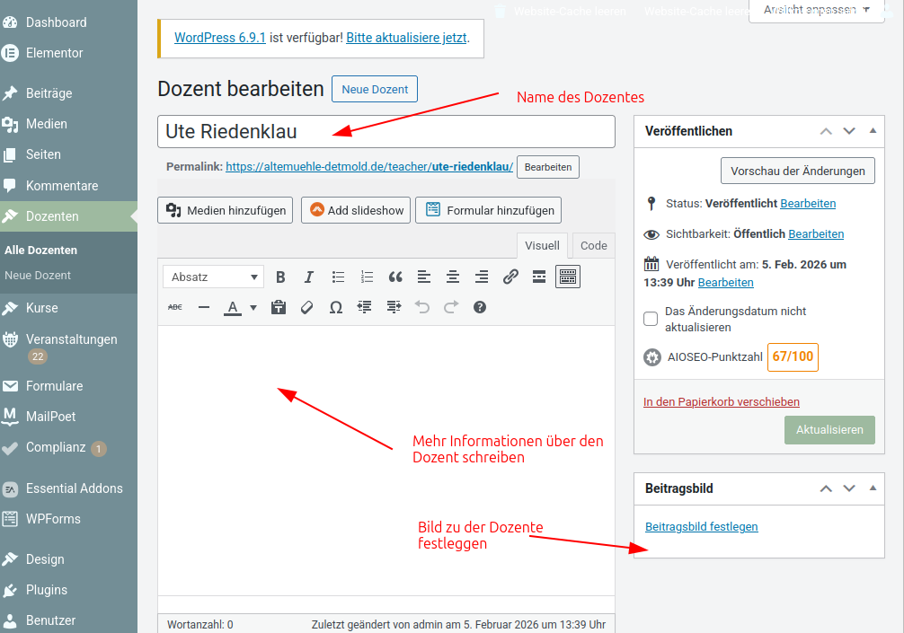 Alte Mühle Dozenten Detail